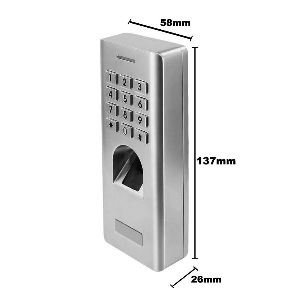 IP66 1000 Users Standalone Fingerprint Password Keypad Access Control Reader for security door lock system gate opener Vue