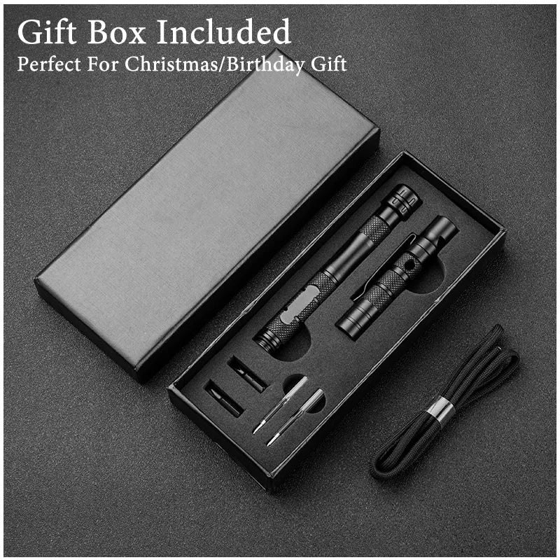 10In1 Portable Multi-Function Tactical Self Defense Pen Hand Spinner Whistle Screwdriver Glass Breaker Outdoor Survival EDC Tool Vue