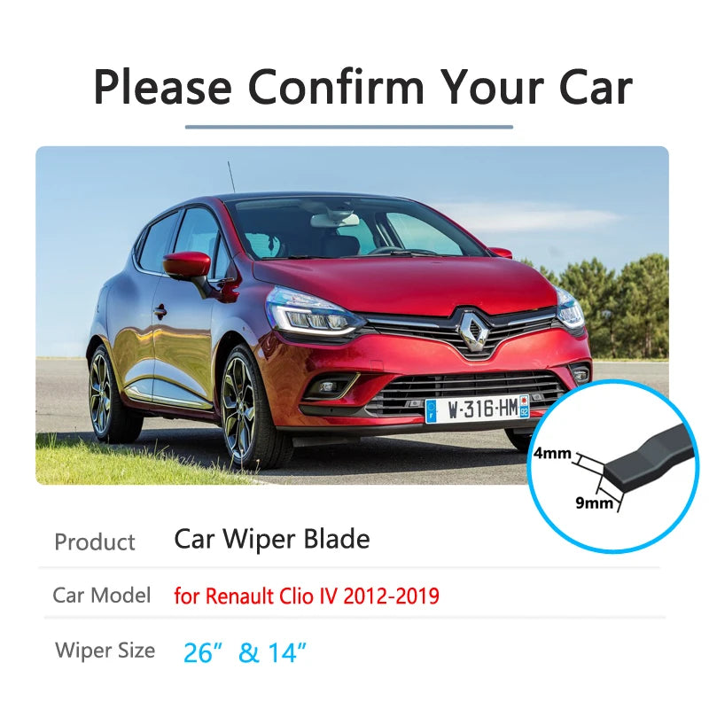 Car Wiper Blade for Renault Clio 4 2012~2019 Front Windscreen Windshield Wipers Car Accessories 2013 2014 2015 2016 2017 2018 Vue