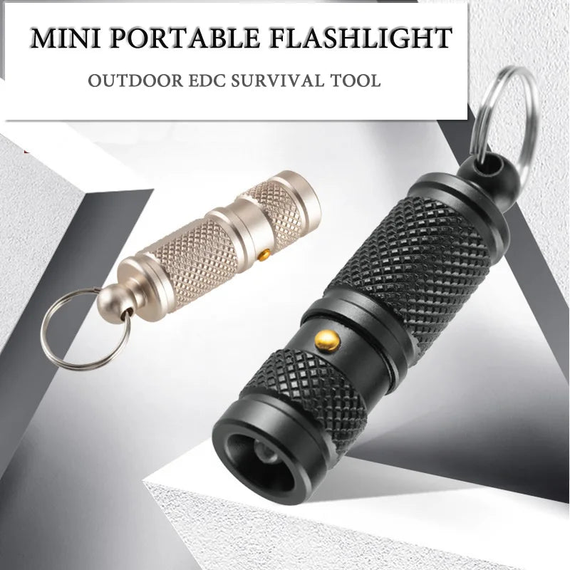Mini Portable Self Defense Flashlight Aluminum Alloy Emergency Led Light Include Battery Outdoor Survival EDC Tool Gift Box Vue