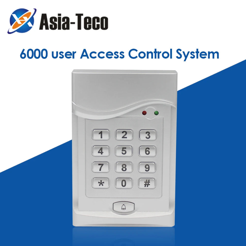 125Khz RFID Access Control Keypad digital 6000 user Standalone Access Controller panel Card Reader Door Lock opener Vue