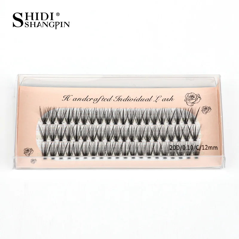 SHIDISHANGPIN 60 PCS Eyelashes 0.1mm Individual Eyelashes C Curl 8 10 12mm Lashes Individual Lashes Makeup Eyelash Extension Vue