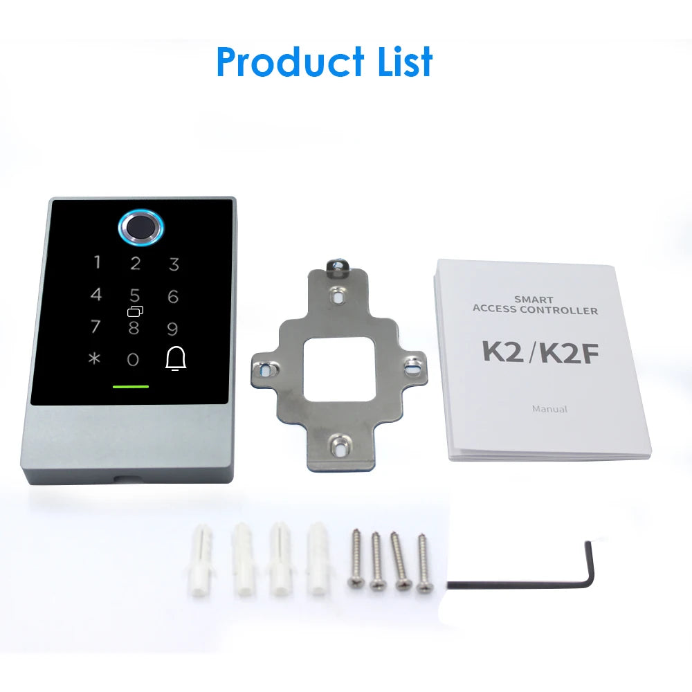 K2F Waterproof 13.56Mhz Access Control Keypad Fingerprint Door Lock TTLOCK App Bluetooth Lock Long Range 13.56MHz Card Reader Vue