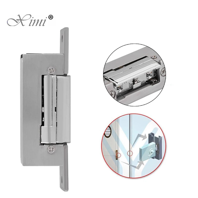 European Electric Strike Door Lock Adjustable Electric Strike Locks Durable Lock Tongue Access Control Locks Double Unlock Mode Vue