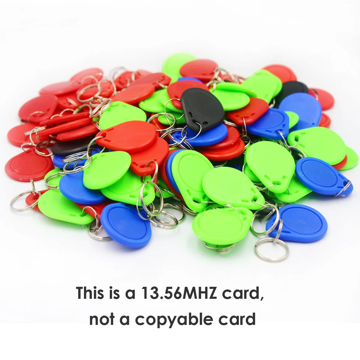 100pcs 13.56MHz IC M1 Keyfobs Tags Access Control System Kit RFID Key Finder Card Token Attendance Keychain ABS Waterproof Vue