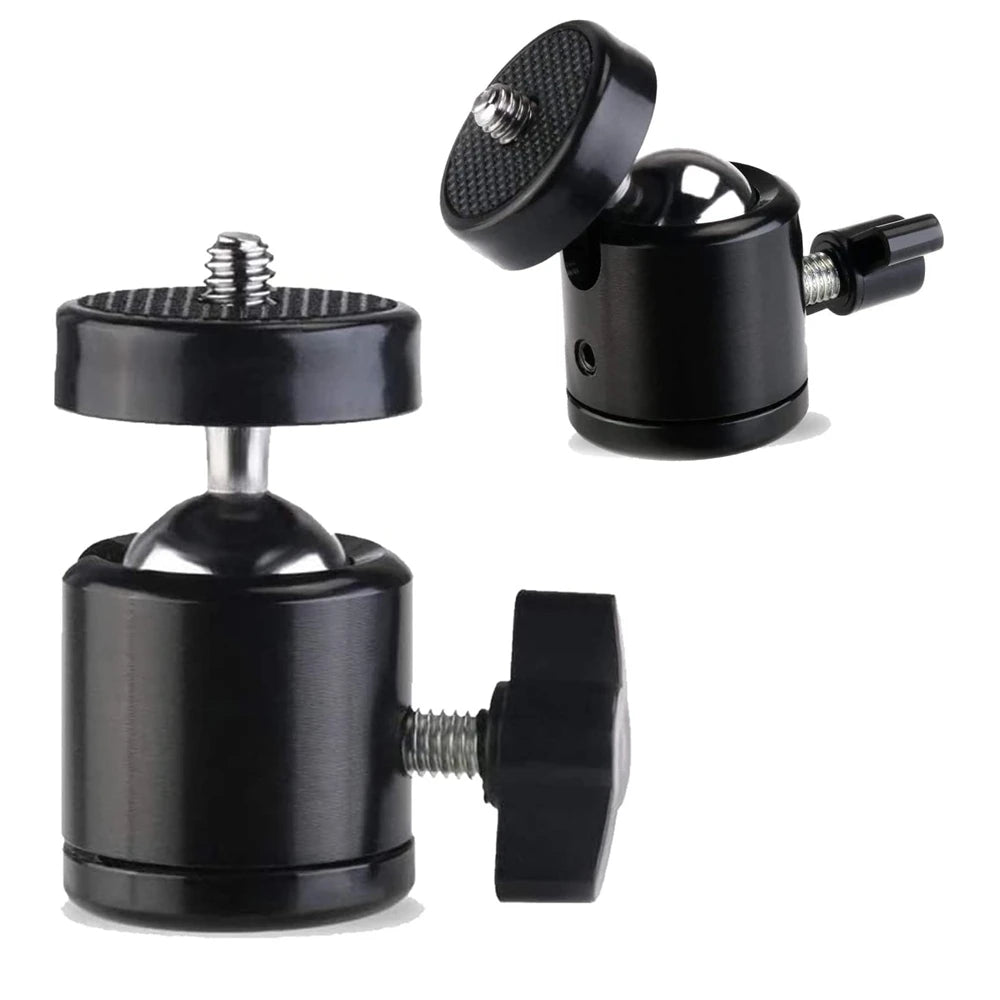 Hot Shoe 1/4 Screw Hole Tripod Mount Camera Head Adapter Ball Head with Lock LED Light Flash Bracket Holder For DSLR DV Cameras Vue Default Title