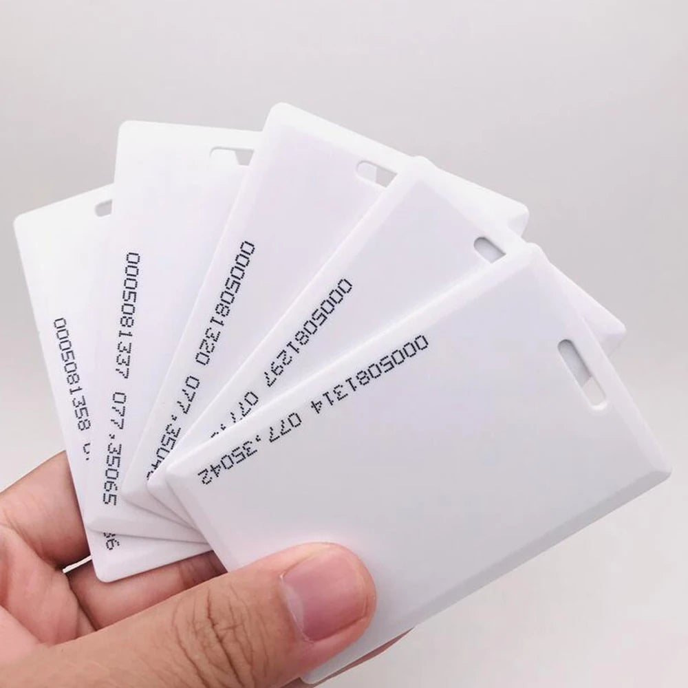 10PCS 1.8mm EM4100 Tk4100 125khz Access Control Card Key RFID ID Chip Attendance School Induction Rice White Card for loT Vue