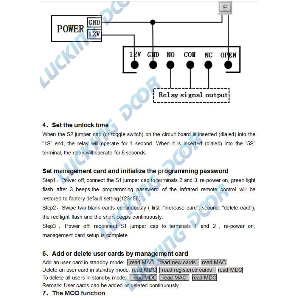 13.56Mhz IC MF Embedded Access Control module Proximity Access Control System Board Building intercom module 15000 user Vue