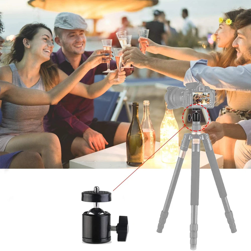 Hot Shoe 1/4 Screw Hole Tripod Mount Camera Head Adapter Ball Head with Lock LED Light Flash Bracket Holder For DSLR DV Cameras Vue