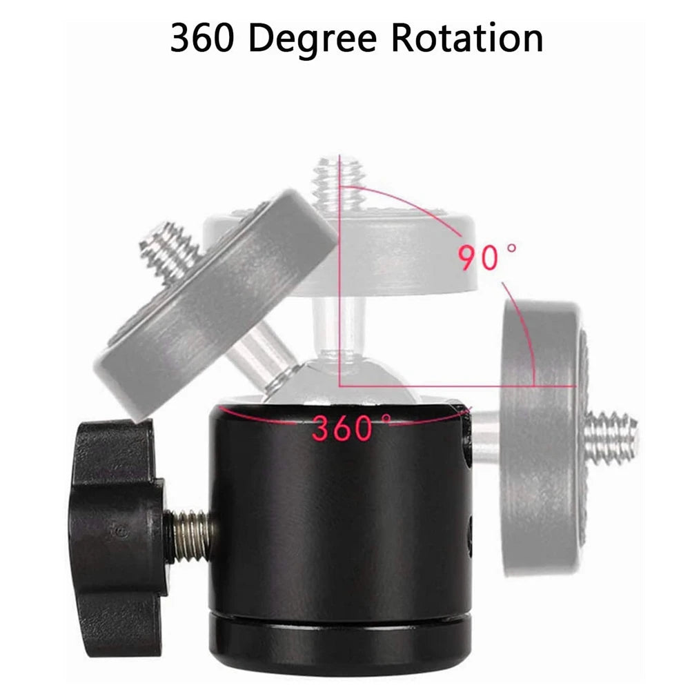 Hot Shoe 1/4 Screw Hole Tripod Mount Camera Head Adapter Ball Head with Lock LED Light Flash Bracket Holder For DSLR DV Cameras Vue