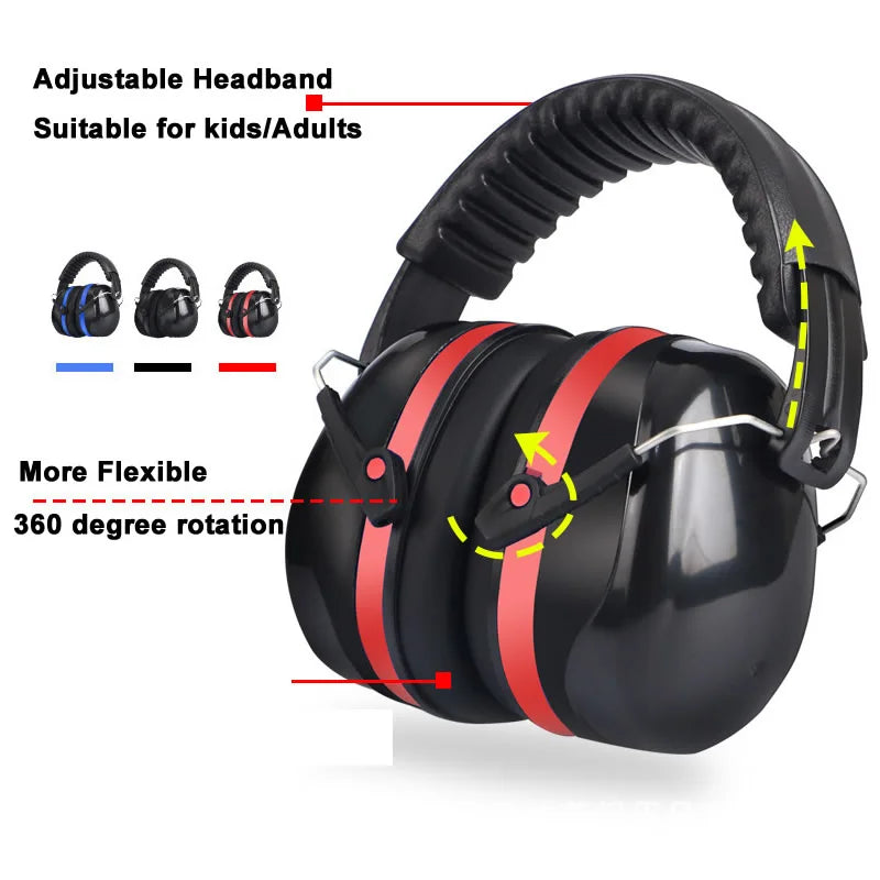 High Quality Anti-Noise Reduction Adjustable Headphone SNR-35dB Safety Earmuffs For Study Sleeping Woodwork Hearing Protection Vue