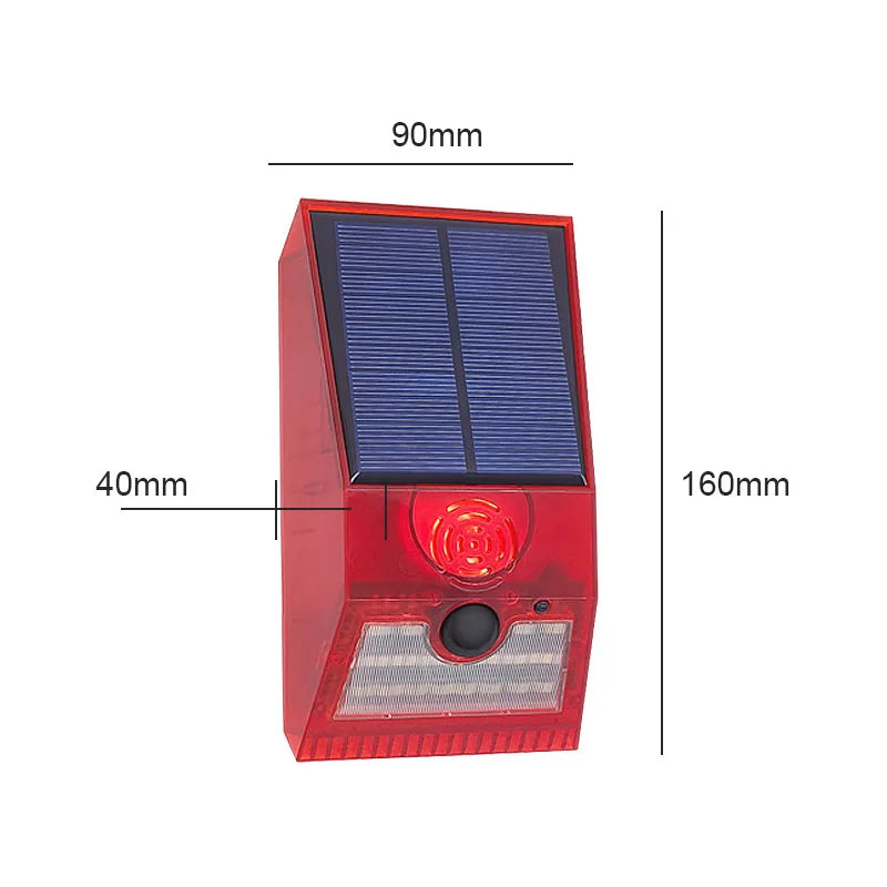 2-In-1 Solar Motion Sensor Detector Alarm Light Remote Control Siren Waterproof 129dB Siren Lamp For Home Outdoor Yard Farm Vue