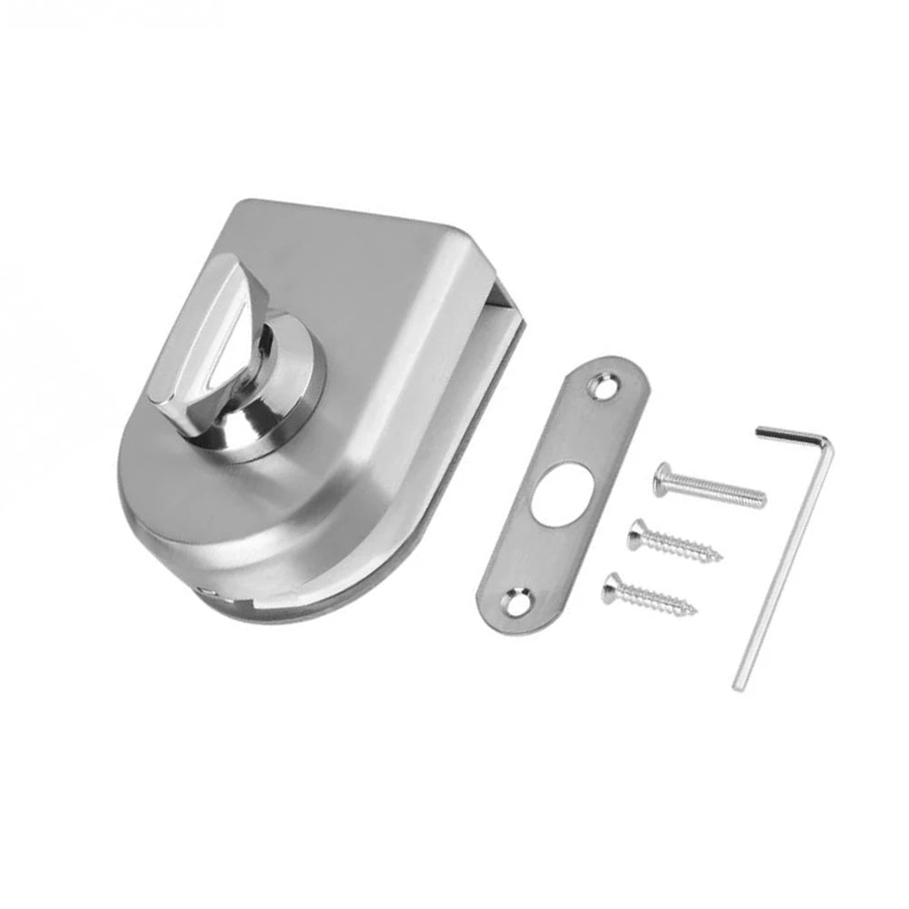 LUCKING DOOR 10~12mm Stainless Steel Glass Door Lock Latch Rotary Knob Open/Close Stainless Steel Glass Latch Home Hotel Vue