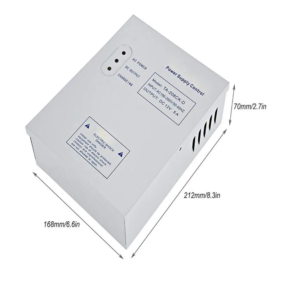 Door Access Control System Switch, Power Supply, Time Delay, Max 15 Second Frequency, DC 12V, 5A, 50W, AC 110 ~ 240V Vue