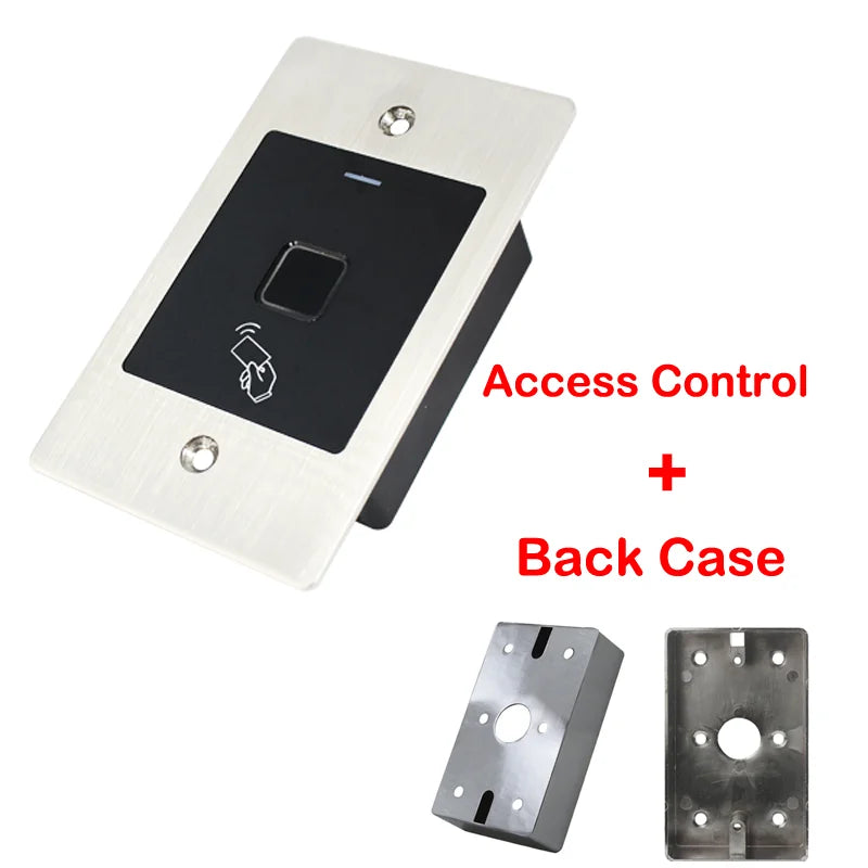 Embedded Access Control RFID Card Fingerprint 125KHz EM Access Control Machine lP66 Waterproof Wiegand Metal reader 1000 user Vue AC and back case