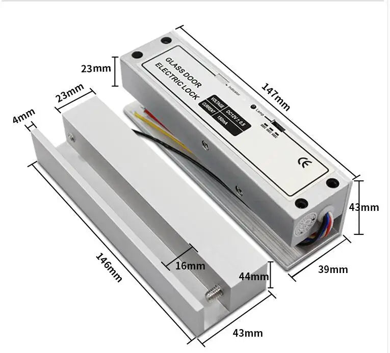 DC12V Right Hand Electric Drop Bolt Lock for Frameless Glass Door Security Access Control Electronic Lock Vue Right hand open