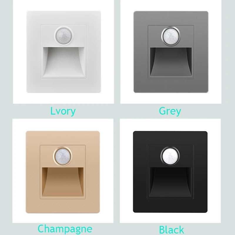 SANDIY PIR Motion Sensor LED Recessed Stair Night Light Motion Sensor Wall Light Vue