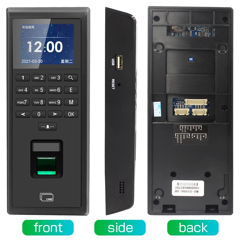 Fingerprint Time Attendance Machine RFID 125KHZ for Smart Door Access Control System Kit Standalone Keypad 1000 Users Vue