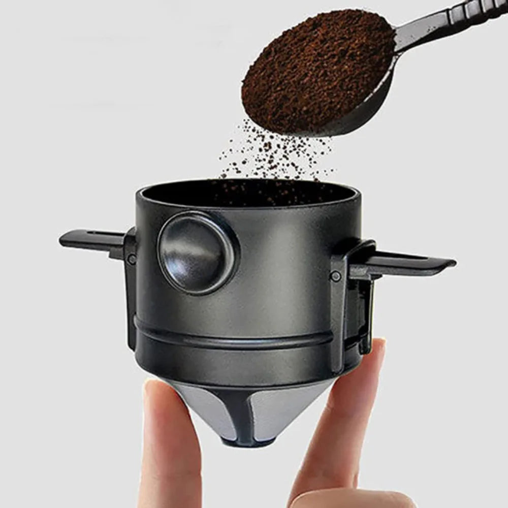 Reusable Pour Over Coffee Filter Portable Stainless Steel Coffee Dripper Filter Arms Pour Over Coffee Maker for Home Camping Vue
