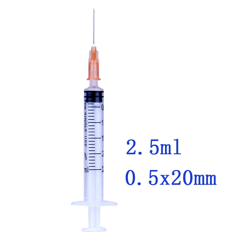 40pcs 2.5ml Disposable Plastic Veterinary Syringe With Needles For Pet Farm Animal Cat Dog Pig Cattle Sheep Horses Vue Default Title