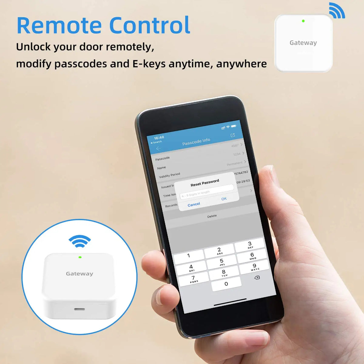 G3 TT Lock App Bluetooth Smart Electronic Door Lock WiFi Adapter Gateway Vue