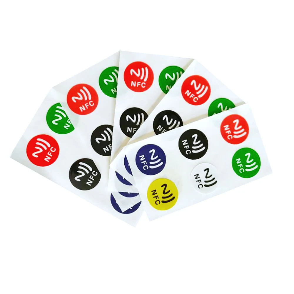 6pcs/lot NFC Tags Stickers NFC213 Label RFID Tag Card Adhesive Key Tags llaveros llavero Token Patrol Credit Card Sticker Vue