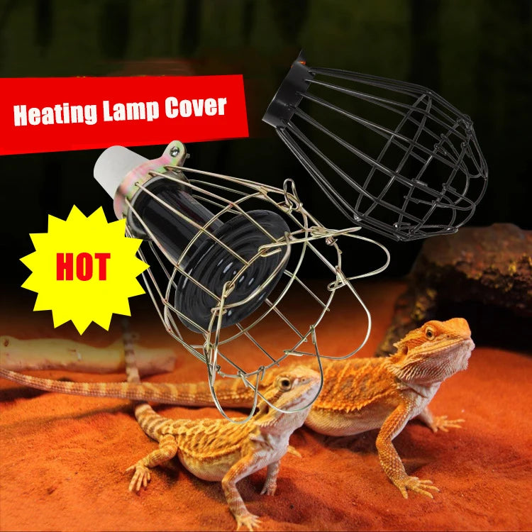 Reptile Lizard Pet Heating Lamp Shade Mesh Cover Wire Lamp Cage Lampshade Pets Anti-scalding Cover Heater Guard Vue