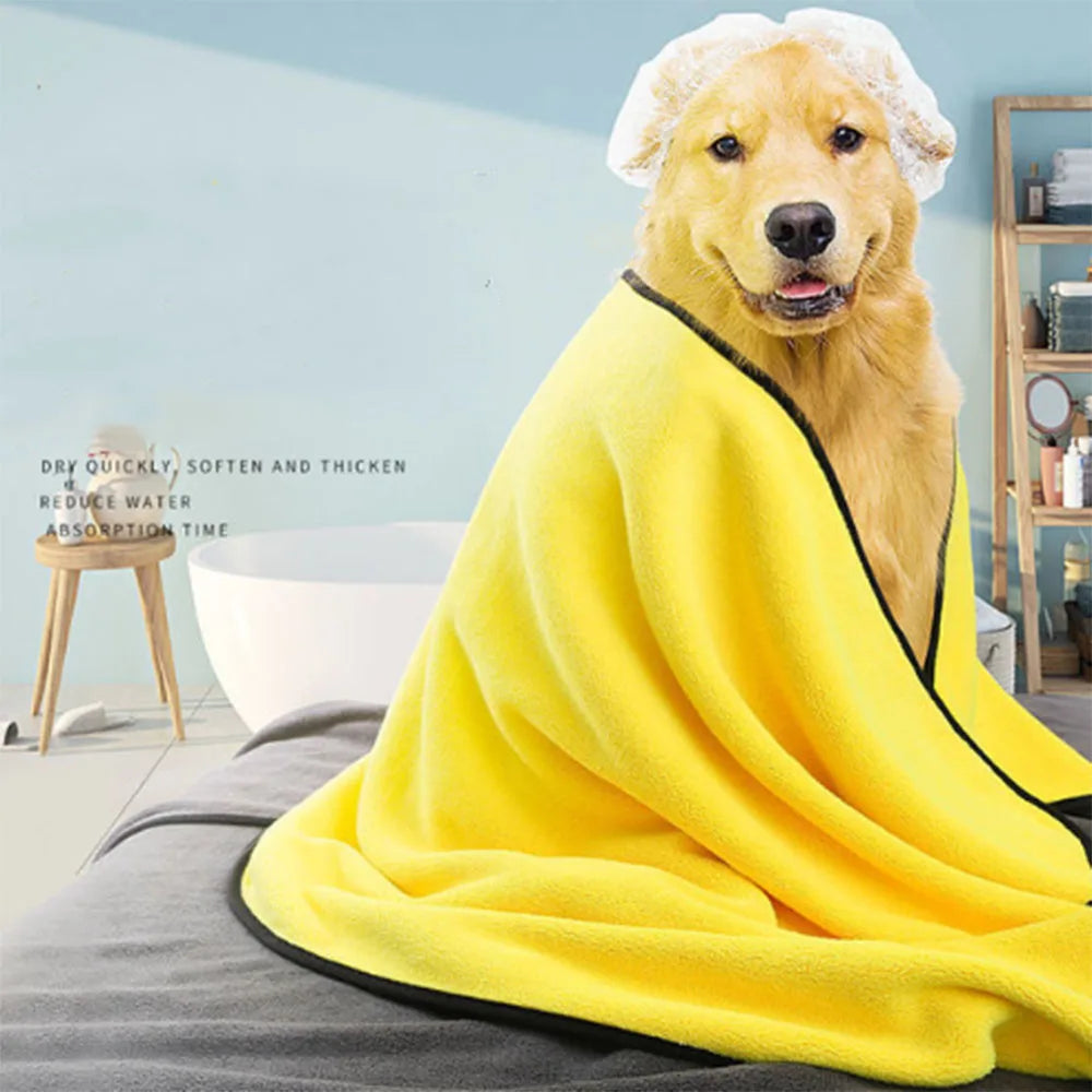 Absorbent Towel Pet Dog Cat Dry Superabsorbent Fiber Artifact Supplies Quick-drying With a bath Towel Vue