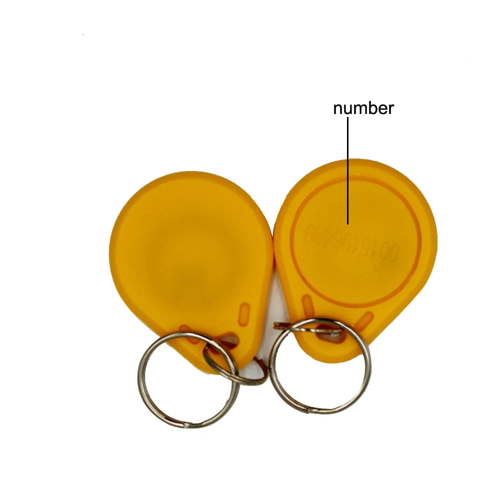 100pc/lot 125khz RFID Keychain NO3 ID Keyfob RFID Tag TK4100 Access Control Card Sticker Key Fob Ring Proximity Vue