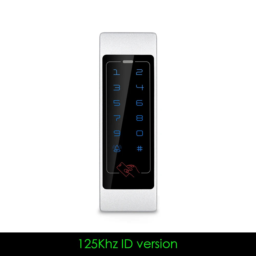 Narrow 125Khz RFID Metal Keypad Keyfob Entry Door Lock Waterproof Access Controller Wiegand Auto Lock System M03 Vue B