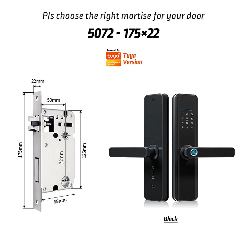 Tuya wifi Fingerprint Waterproof Digital Biometric NFC cerradura password inteligente fechadura eletronica smart door lock Vue X7ty-5072 China Mainland