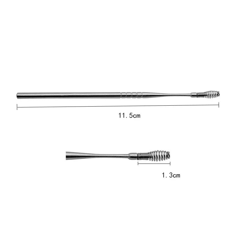 1-5pcs Creative Stainless Steel Earpick Sprial Spring Head Ear Clean Tool For Children Adults First Aid Kits Supplies Vue