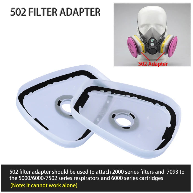 2pcs 502 Filter Adapter Attach 2000/7093 Filter To 6001 Cartridge For 7502/5000/6000 Dust Mask Chemical Respirator Accessories Vue