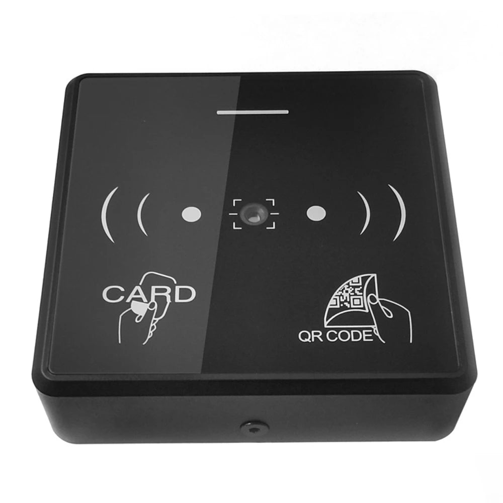 RFID Barcode QR Code Reader Access Control Reader TTL /RS485/ Wiegand 26/34 output 13.56MHZ Card NFC 20000 User Free Mobile APP Vue