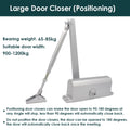 Hydraulic Buffer Automatic Door Closer 45KG to 85KG Mute Closing Door Hardware Adjustable Speed Door Closing Equipment Vue L Size