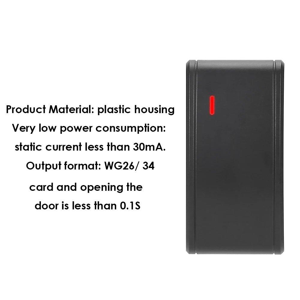 IP68 Waterproof 125Khz+13.56Mhz Access Control Mini Card Reader RFID Reader For Access Controler Wiegand WG26-44 Output Vue