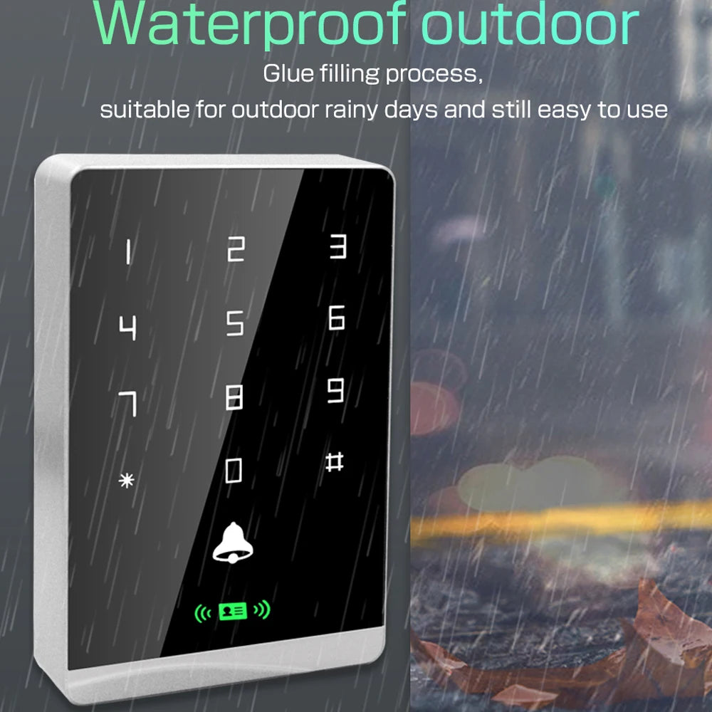 Waterproof Touch Keypad RFID Door Access Control Reader Dual Frequency 125kHz 13.56MHz 1600 User Capacity with Backlight Vue