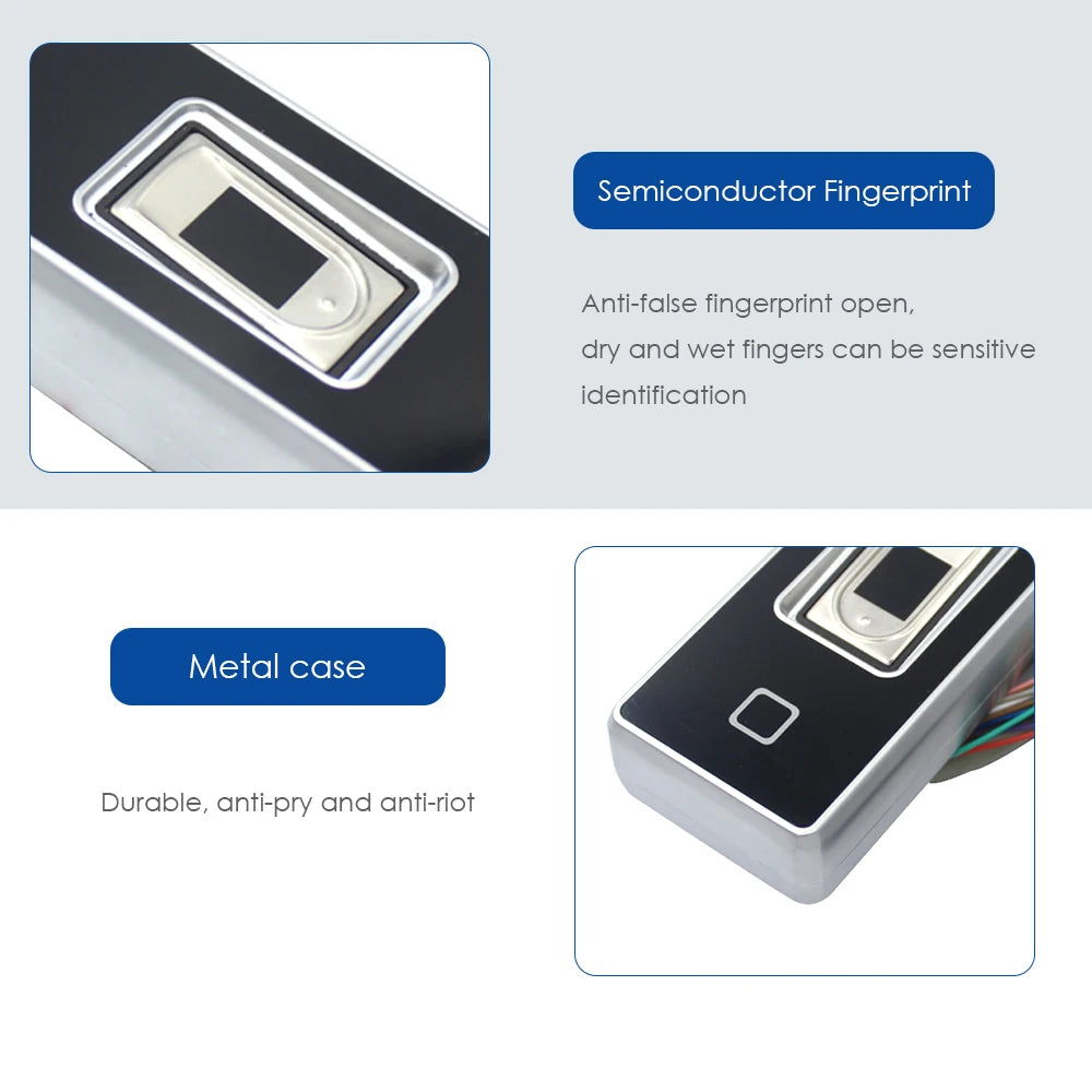IP68 Waterproof Metal Fingerprint RFID 125KHz Standalone Access Controller 500 User Access Control Fingerprint Reader Wiegand 26 Vue