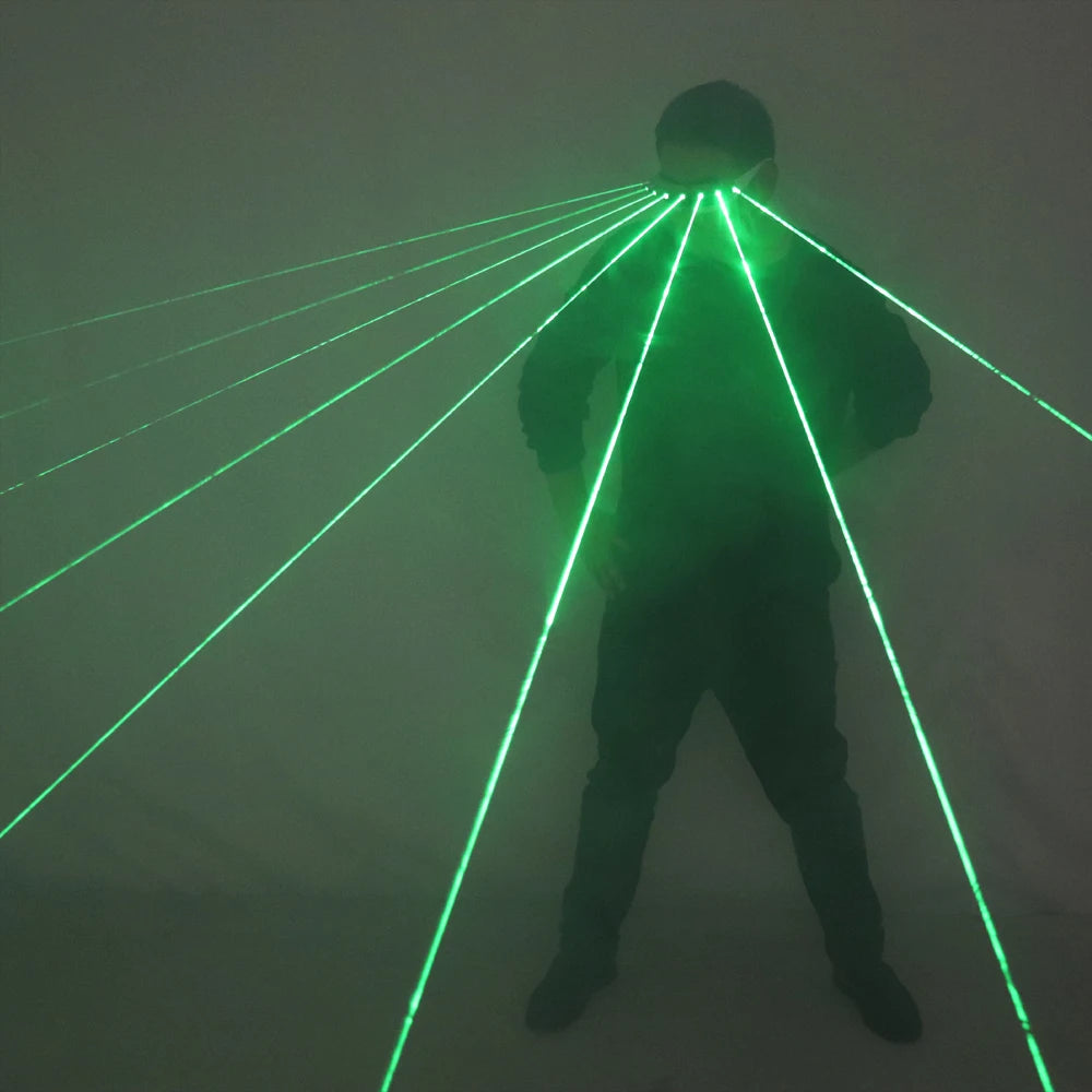 New Programmable Green Laser LED Glasses Dynamic Scanning Special Effects Dancing Stage Show DJ Club Party Laserman Show Vue