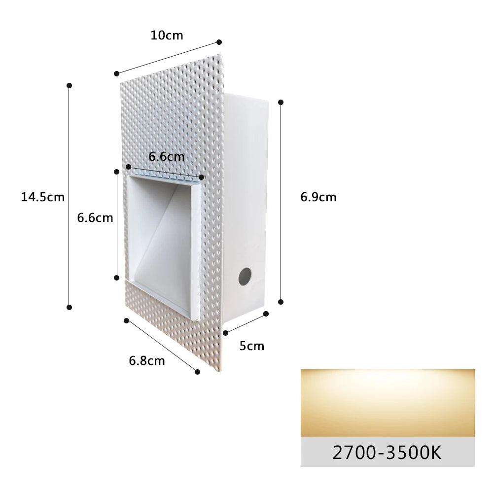 SANDIY Recessed LED Step Light Frameless Wall Sconce Recessed LED Wall Light Vue