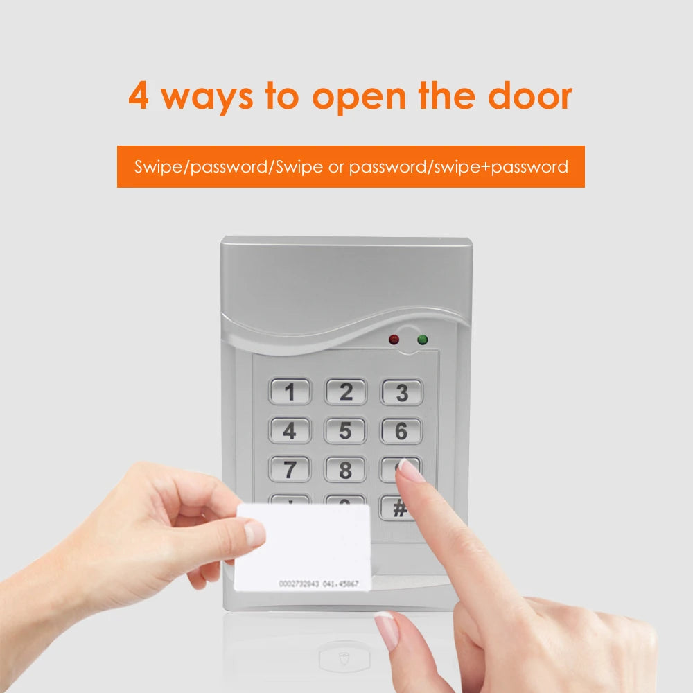 125Khz RFID Access Control Keypad digital 6000 user Standalone Access Controller panel Card Reader Door Lock opener Vue