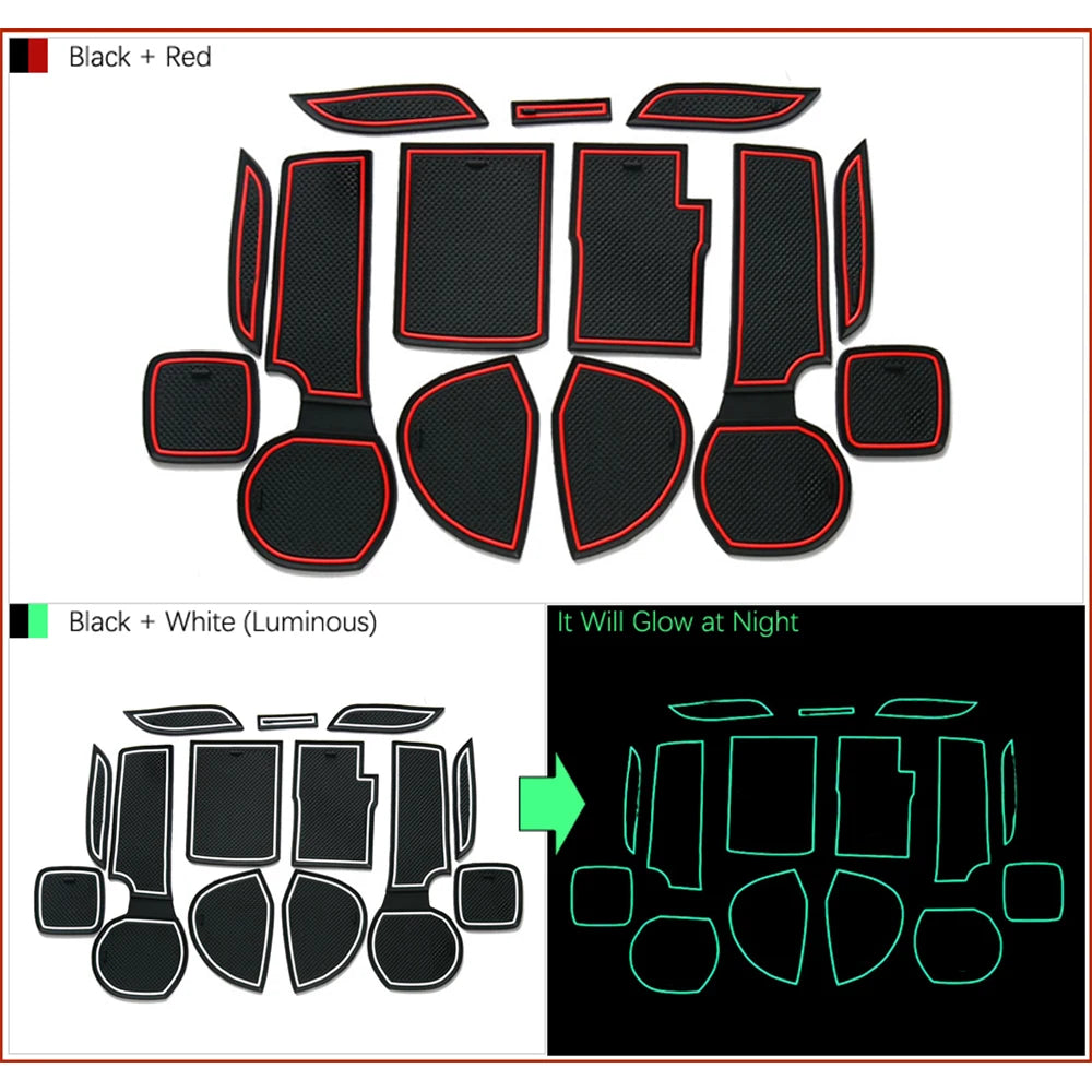 Car Door Groove Mat For suzuki SX4 S-Cross 2014-2018 Gate Slot Mat Rubber Anti-Slip Mat Vue