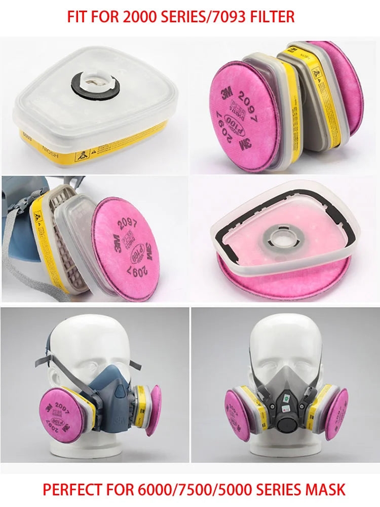 2pcs 502 Filter Adapter Attach 2000/7093 Filter To 6001 Cartridge For 7502/5000/6000 Dust Mask Chemical Respirator Accessories Vue