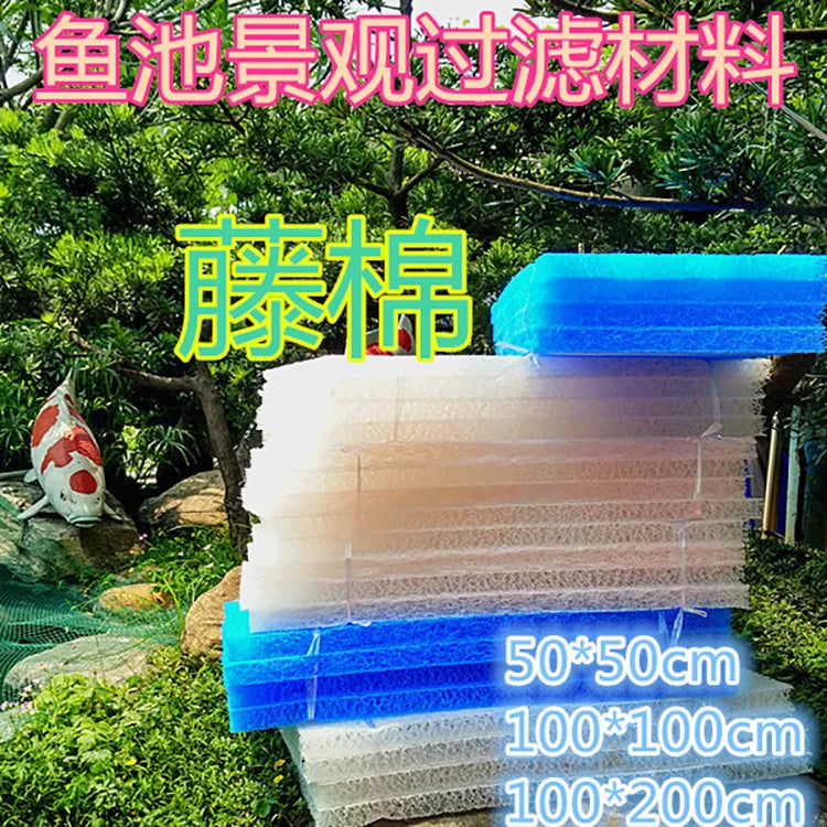 Blue White Fish Pond Rattan Cotton Filter Cotton Biochemical Cotton Aquarium Filter Rattan Cotton Thick Thread Cotton Vue