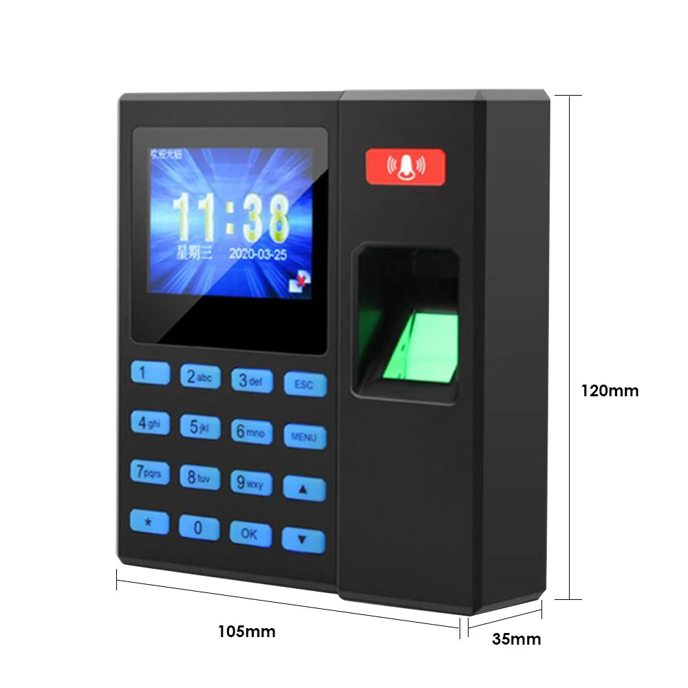 Biometric Time Attendance Access Controller 125Khz RFID Card Reader Fingerprint Door Access Control Time Clock for Security Vue
