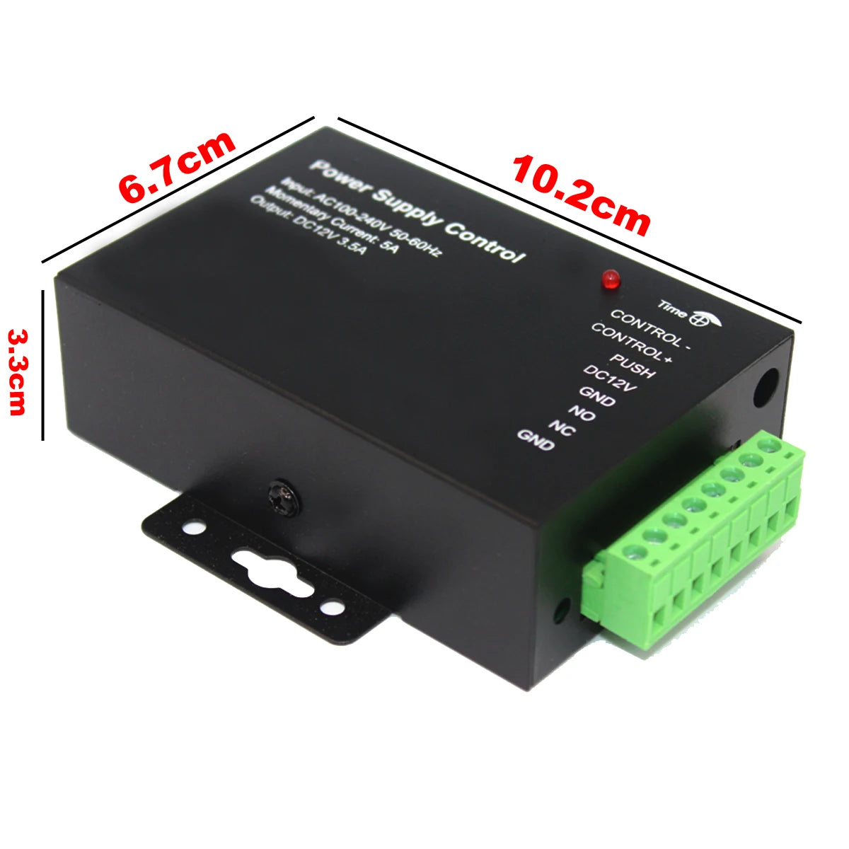 Door Access Control Power Supply Switch, Time Delay, Adjustable AC 100V-240V, Input NO, NC Output, 3.5A, DC 12V, 24W, 3.5A Vue