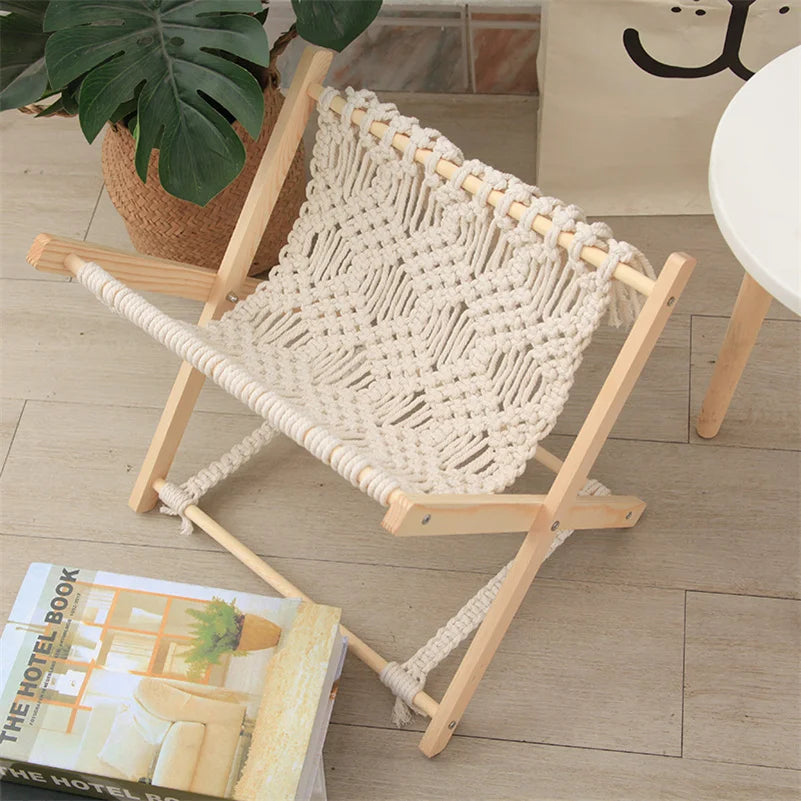 Macrame Cotton Rope Magazine Rack – Boho Desktop Bookshelf Magazine Storage Rack Vue