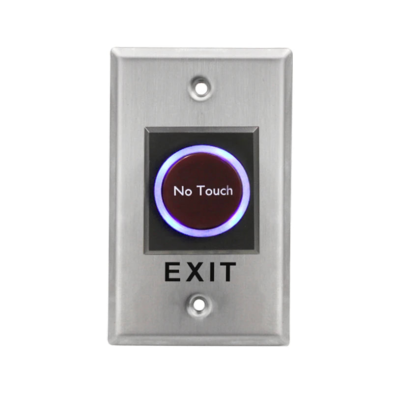 12V 24V No Touch Exit Button Release Switch Opener NO COM NC LED Light for Door Access Control System Entry Open Vue E09-English LOGO China Mainland