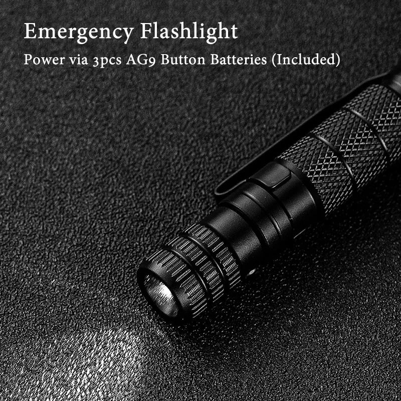 10-In-1 Self Defense Tactical Pen Emergency Flashlight Screwdriver Bottle Opener Window Breaker Outdoor Survival EDC Tool Gift Vue