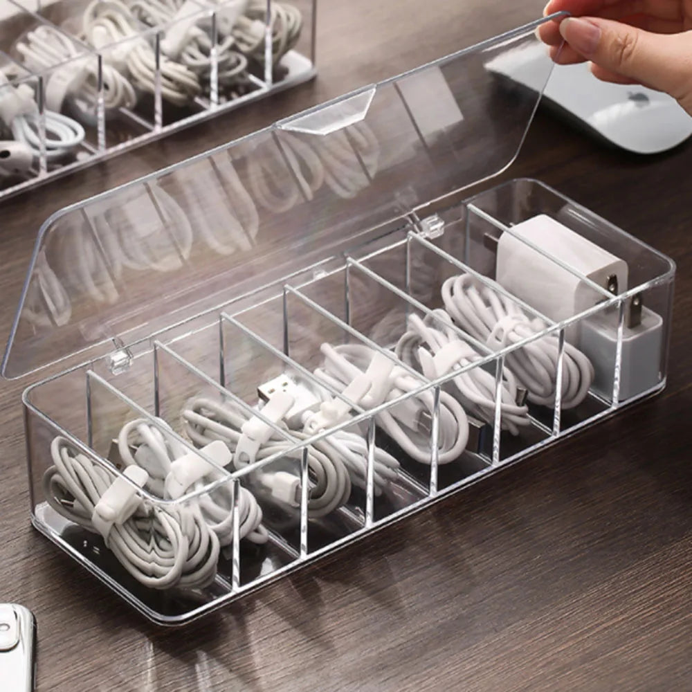 Cable Storage Box Power Strip Wire Case Anti Dust Charger Socket Organizer Network Line Storage Bin Charger Wire Management Vue